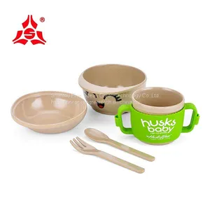 Husk's Ware Eco Friendly Rice Husk Fiber Made Biodegradable Five Piece Combined Type Tableware thumbnail-2