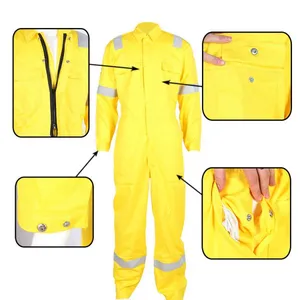 Men's 100% Cotton Flame Retardant Coverall With Reflective Strip thumbnail-4