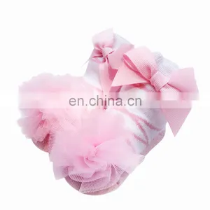 Ballet Shape Baby Socks Net Yarn Ball Bow Girls Socks European and American Cute Princess INS Lace Children's Socks thumbnail-1