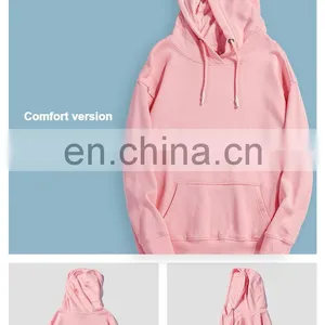 High Quality Mens Cotton Crewneck Custom Logo Applique French Terry White Plain Unisex Sweatshirt Hoodies thumbnail-3