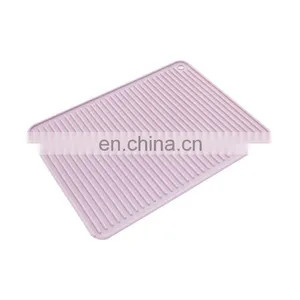 Kitchen Use Drain Pad Heat Resistant Cooking Pot Holder Rectangular PVC Dish Drying Mat thumbnail-1