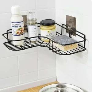 Metal Bathroom Corner Bathroom Storage Rack Space Saving Bracket thumbnail-2