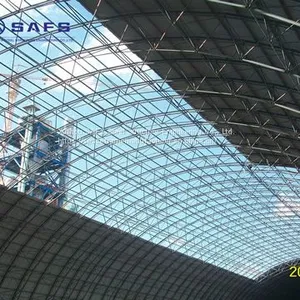 Large Span Design Space Frame Steel Structural Arch Roof Design Coal Storage Shed thumbnail-3