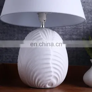Hot Sale Cheap Wholesale White Ceramic Modern Nightstand Lamps for Hotel Home Decor thumbnail-4