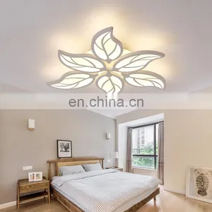 White Body Creative Leaves Ceiling Chandeliers Lamp for Bedroom Living Room Modern LED Ceiling Chandeliers thumbnail-4