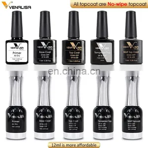 VENALISA 7.5ml & 12ml Long Wear Tempered No Wipe Top Coat Peel Off Base Coat Basic Matte Gel Polish Varnish Gels Acrylic Primer thumbnail-6
