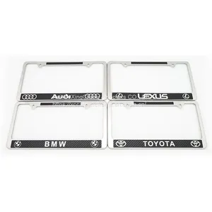 American Stainless Steel Carbon Fiber License Plate Frame U.S. Regulatory License Frame Metal Car License Plate Frame thumbnail-2