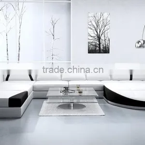 European Style Furniture White u Sharp Leather Sofa thumbnail-4