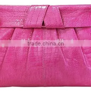 Luxury Good Quality Leather Clutch Exquisite Embossed Crocodile Large Evening Clutch Vintage Bright Soft Handbag thumbnail-3