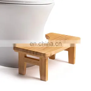 Bamboo 6.7 '' Toilet Bathroom Squatting Toilet Step Stool Simple Design for Kids and Adults thumbnail-1
