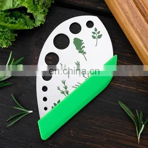 Amazon Fast Dispatch 2 in 1 Kitchen Tool Dough Cutter Scraper Stainless Steel 9 Holes Leaf Herb Stripper thumbnail-3