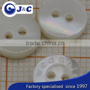 2 Holes River Shell White Colour Buttons With Engrave Logo thumbnail-1