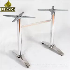 Hot Sale Low Price Double Legs Steel Pipe Table Base 304# Stainless Steel Table Frame thumbnail-2