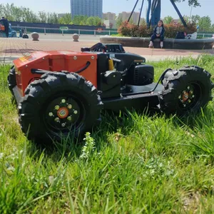 Grass Cutting Mower Lawn Mower Gas-Electric Hybrid Remote Control Wheeled Industrial 550mm Cutting Width Self-Propelled Vigorun thumbnail-3