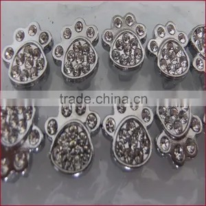 Compet Rhinestone Metal Zinc Alloy Jewelry Paw Print 10mm Slide Charms thumbnail-4
