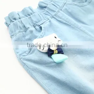Wholesale Cartoon Cat Baby Girl Clothes 2016 New Summer Girl Light Color Jeans Lovely Little Girl Jeans thumbnail-4