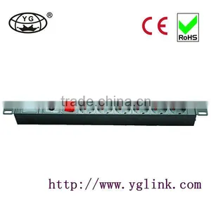 19"1U 6ways With Switch and Overload Protection German Type Power Distribution Unit German Type PDU for Cabinet PDU Rack PDU thumbnail-1
