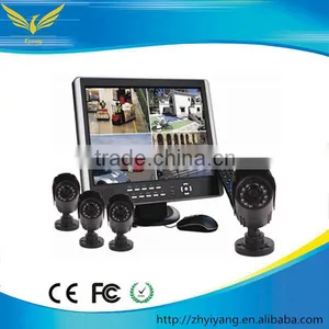 HD 4 CH LCD/DVR 4ch Dvr Combo Cctv Camera Kit Wireless Security Camera System thumbnail-1
