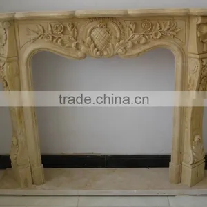 Marble Caving Fireplace Mantel thumbnail-2
