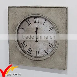 French Industrial Style Square Decorative Chateau Antique Metal Wall Clock Quality Choice thumbnail-1