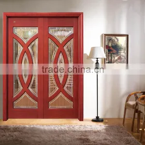 Unique Glass Wooden Doors Solid Door French Door for Villa thumbnail-3