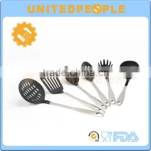 Stainless Steel Handle 5 Piece Nylon Non-Stick Cooking Tool Set thumbnail-1