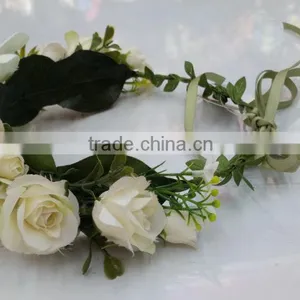 HL016 New Fashion Artificial Flowers Handmade Foam Head Wreath for Wedding Garland Bridal Headdress thumbnail-4