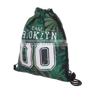 China Supplier 3D Full Print Team Weed Calico Gym Sack Drawstring Bag thumbnail-2