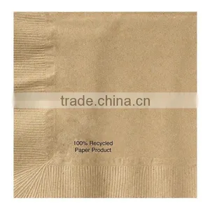 Beverage Dinner Napkin, 1 Ply, 1/4 Fold, 10" x 10", Natural (Packs of 1000) Logo Printed for Restaurant thumbnail-1