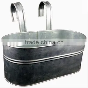 Galvanized Balcony Flower Pot thumbnail-1