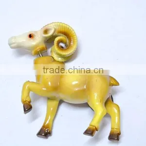 4 Inch Pearl Powder Ram Sheep Plastic Personalized Educational Country Fridge Magnets thumbnail-4