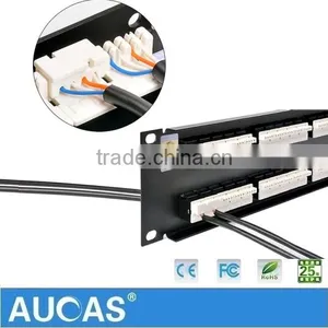Aucas Taiwan Brand RJ11 Communication Cable Patch Panel 50 Port For Telephone Cable Hot Price thumbnail-1