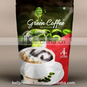 Green Coffee Packaging Design Custom Design Coffee Bags From India thumbnail-1