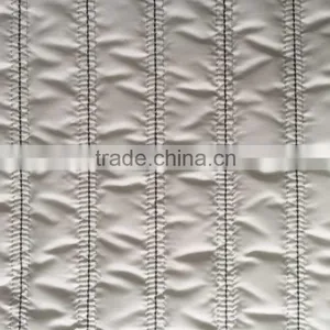 Fashion Polyester Stripe Embroidered Thermal Padded Fabric With Quilting for Down Coats/jacket thumbnail-1