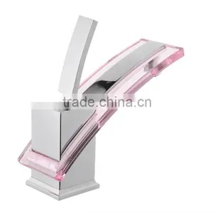 Tempered Glass Waterfall Bathroom Basin Faucet QH0776P thumbnail-1
