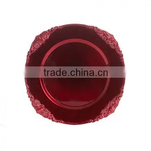 Plastic Colorful Baroque Charger Plates thumbnail-1