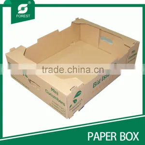 BROWN PRINTED PAPER TRAY FOR VEGETABLE LIKE MINI CUCUMBERS thumbnail-2