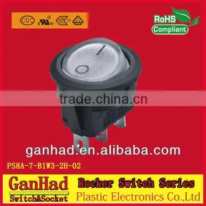 Round Appliance Rocder Switch ON OFF&ON OFF ON Circuit Black Color 3 Pins Electrical Component thumbnail-1