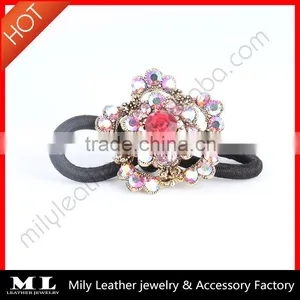 Rhinestone Crystal Elastic Hair Scrunchie ,vintage Hair Accessories thumbnail-1