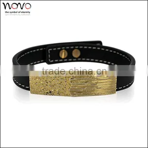 Dongguan Jewelry Factory Stainless Steel Male Leather Braceletmen Fashion Bracelet thumbnail-4