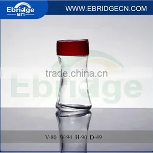 80ml Cylinder Round Glass Pepper Salt Spice Shaker Bottle With Flip Top Caps thumbnail-1