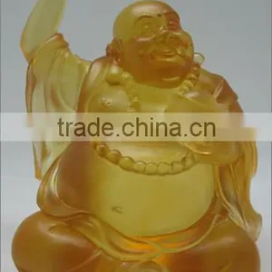 Gold Ingot Buddha Buddhism Lobby Decoration Colored Glaze Liuli thumbnail-3