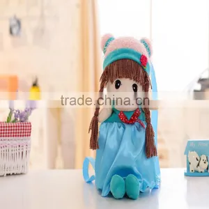 55*25cm Beautiful Customized Pink Stuffed Plush Feir Girl Doll Backpack With Matched Hat&skirt thumbnail-5