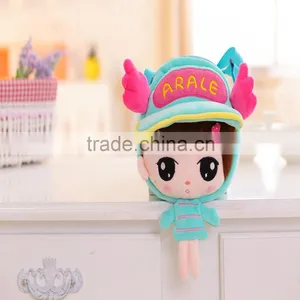 30*20cm Beautiful Customized Blue Plush Angel Girl Doll Satchel With Matched Embroidery Cap thumbnail-1