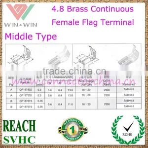 High Promotional 4.8 Brass Continuous Female Flag Terminal Middle Type thumbnail-1