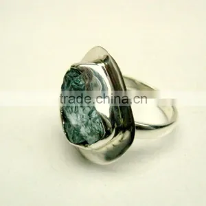 Aquamarine Raw Natural Gemstones Fashion Ring, 925 Solid Sterling Silver Adjustable Rings, Brazilian Aquamarine Rough Gemstones thumbnail-2