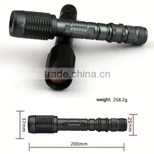 V5-858 High Quality XM-L T6 Led High Power Torch Zoomable Waterproof LED Torch Light thumbnail-6