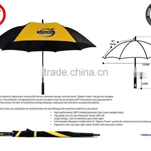 High Quality Windproof Car Brand Logo Golf Umbrella thumbnail-4