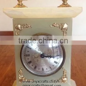 White Onyx Office Desk Clock thumbnail-1