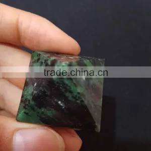 Small Ruby Gemstone Pyramids Epidote Stone Pyramids thumbnail-1